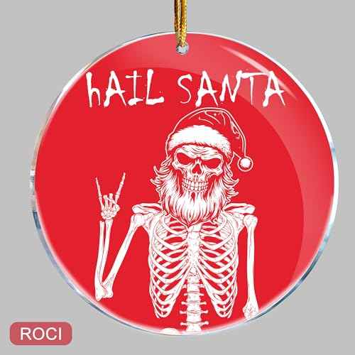 Hail Santa Rock Heavy Metal - Christmas Ornaments - Christmas Decorations - 3.6 in Acrylic Two Sided Printing
