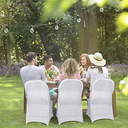 White Stretch Spandex Folding Chair Covers 30PCS for Wedding & Events - Babenest