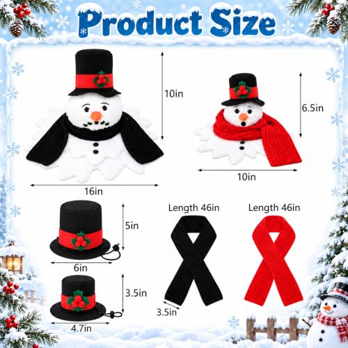 2 Pcs Christmas Plush Melting Snowman Decorations - Winter Holiday Decor