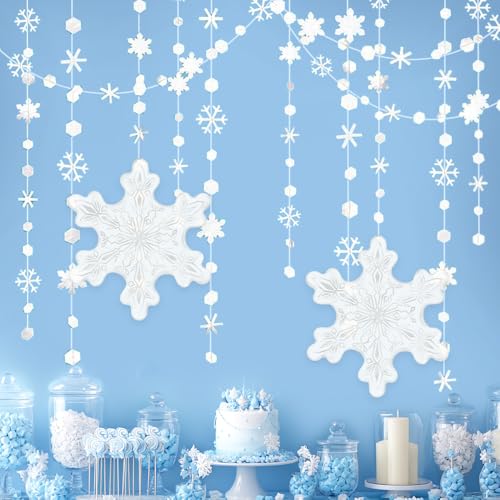 Winter Snowflake Foil Balloons & Banner Set for Holiday Parties
