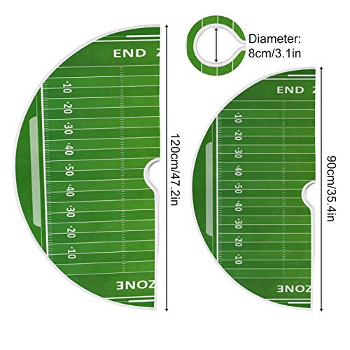 Blueangle 35.4 Inch American Football Field Christmas Tree Skirt - Soft Polyester Holiday Decor