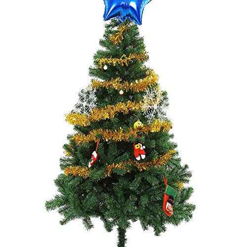 FINGOOO Gold Garland Christmas Decorations,33Ft/10M Thick Fluffy Christmas Tree Tinsel Garland Wedding Birthday Decor