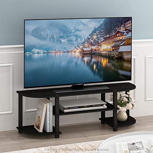 Furinno Turn-S-Tube Wide TV Entertainment Center Espresso/Black - 3-Tier Storage