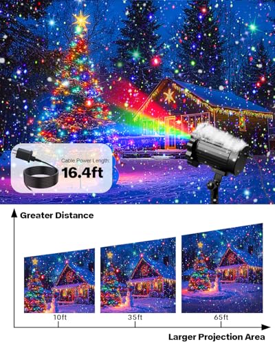 ECOHDT Outdoor Laser Christmas Projector Lights RGB 3 Colors Waterproof Twinkle Stars