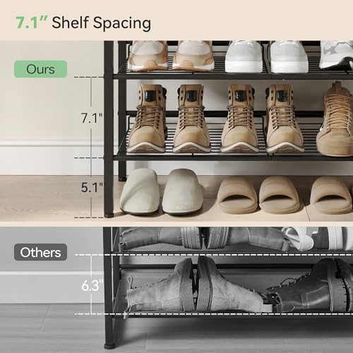 5-Tier Shoe Rack Organizer for Closet & Entryway - Rustic Brown