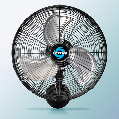 Black 20 Inch Pro Wall Mount Fan - High Velocity Oscillating Industrial & Commercial Fan