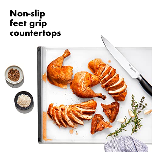 OXO Good Grips Plastic Carving & Cutting Board 21" x 14.5" - White, Dishwasher Safe