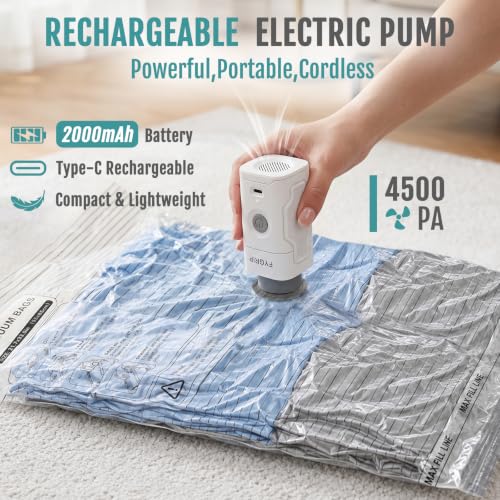 Rechargeable Cordless Vacuum Storage Bags 24 Pack - Space Saving M/S/XS Combo