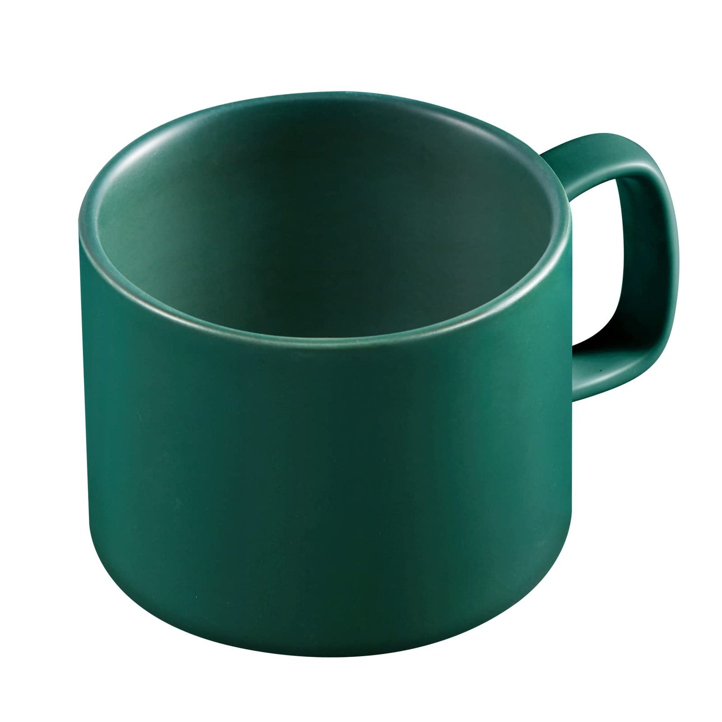 VOBAGA Coffee Mug 11 oz Tea Cup with Flat-Bottom Warming Coffee Milk for Office and Home Valentine's Day Gift(Green)