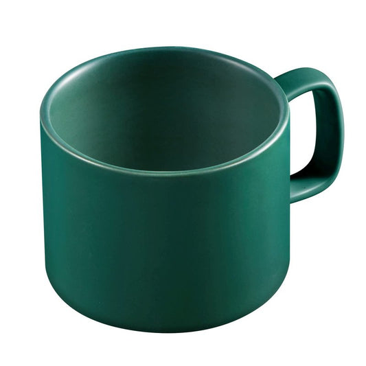 VOBAGA Coffee Mug 11 oz Tea Cup with Flat-Bottom Warming Coffee Milk for Office and Home Valentine's Day Gift(Green)
