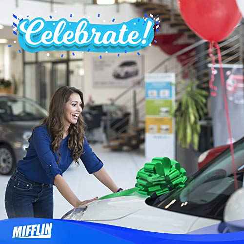 Mifflin-USA - Big Car Bow - Matte Green, 18 Inch - Giant Gift Bow for Birthday, Christmas - Huge Car D?cor