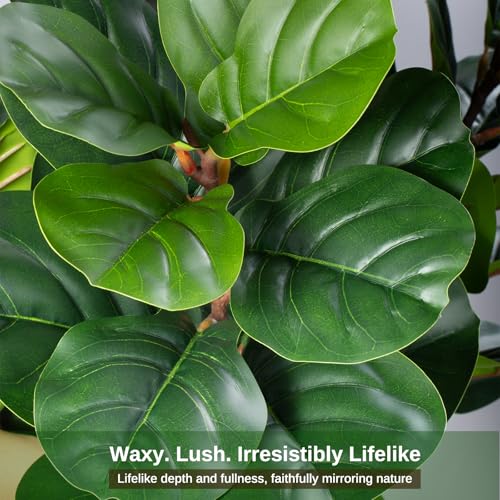 6FT Artificial Fiddle Leaf Fig Tree with Realistic Leaves and Modern Planter