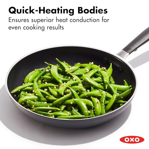 OXO 8” & 10” Nonstick Frying Pan Set with Ceramic Coating, Dishwasher & Oven Safe