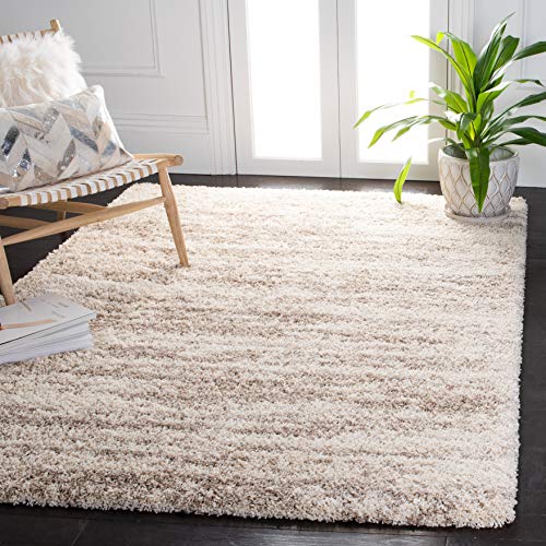 4x6 Shag Area Rug - Ivory & Beige Plush Floor Covering, Soft & Plush