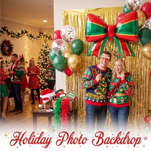 TiAaihion Red Green Gold Christmas Balloon Set 31PCS Holiday Party Decorations