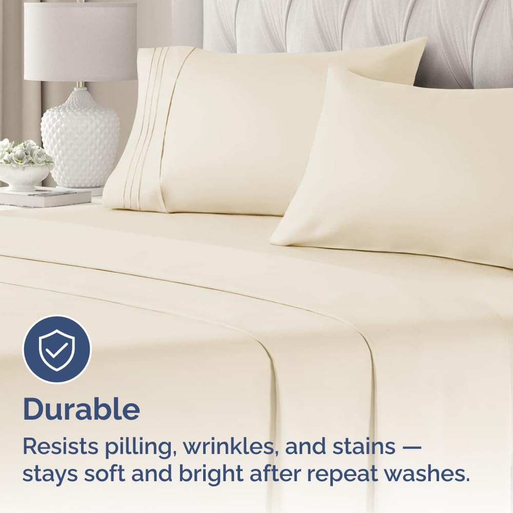 King Standard Pillow Cases - Soft Hotel Quality Covers for Comfy Bedding | Set of 4 Off White