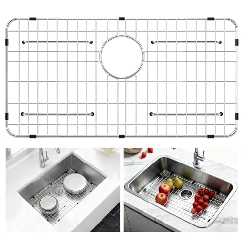 Sink Rack for Bottom of Sink 26x14 Rear Drain Stainless Steel - AWOKE Variation
