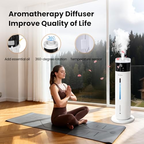 Large 8L Ultrasonic Cool Mist Humidifier for Bedroom & Large Rooms with Remote Control