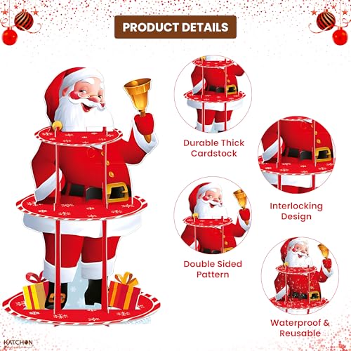 KatchOn Christmas Cupcake Stand Set of 2 - Red & Green Holiday Decor