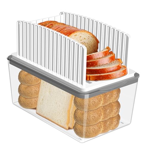 Kiss Core Adjustable Bread Slicer with Bread Box – 2-in-1 Homemade Bread Cutting & Storage Kit