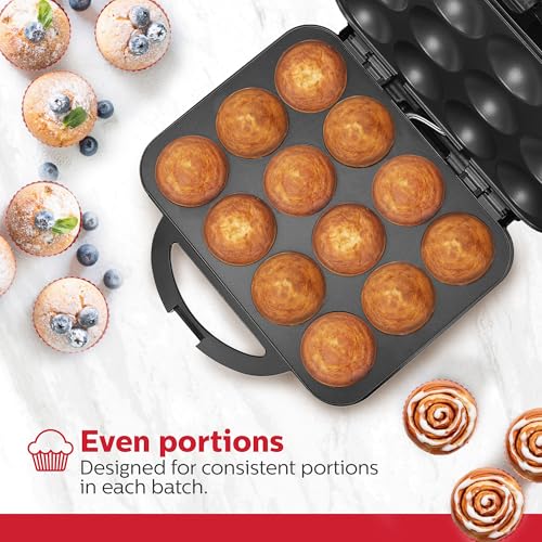 Electric Cupcake Maker Machine - Bakes 12 Full-Size Cupcakes & More - Black / Makes 12