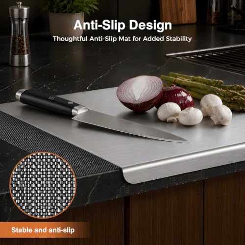 Titanium Cutting Board with Cutting Mat - 24 x 16 Inch Non-Slip Kitchen Chopping Surface