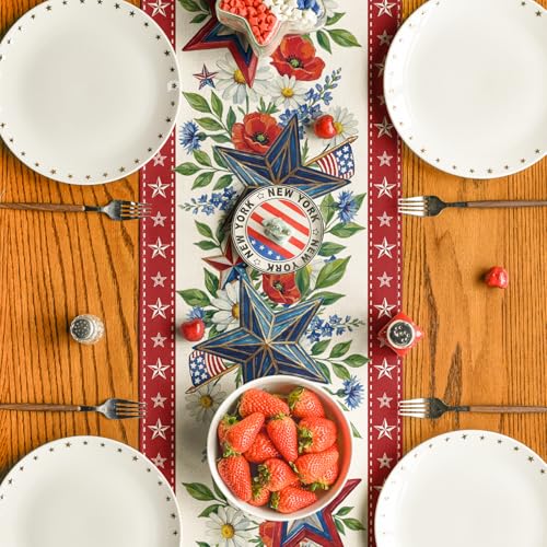 Artoid Mode 13 x 72 Inch American Flag Table Runner – 210 GSM, Beige
