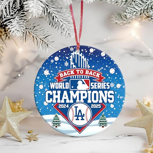 NUELUX 2025 World Series Champions Christmas Ornament with Gift Box, LA Dodgers Theme, 2.95 inch