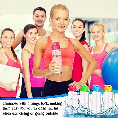 Colorful Plastic Water Bottles Bulk Set - 17 oz, 20 Pack, Leakproof Flip Top