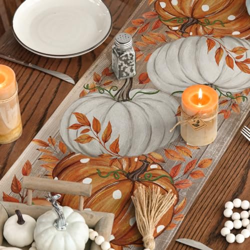 Artoid Mode 13 x 90 Inch Fall Table Runner Orange Durable Polyester Home Decor