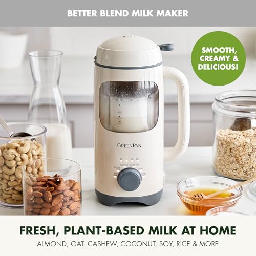 GreenPan Nut Milk Maker Machine 30oz - 15-in-1 Plant-Based Cream, Self-Clean, Delay Start
