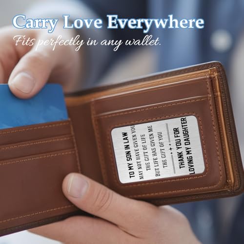 Personalized Son-in-Law Wallet Card Gift from Mother-in-Law - Christmas, Wedding, Father's Day