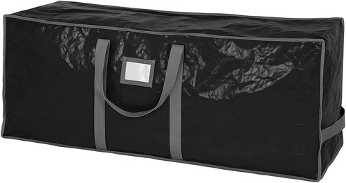 Handy Laundry Christmas Tree Storage Bag - Heavy Duty Waterproof Protection for 7.5 Ft Xmas Tree | Dual Zipper & Reinforced Handles - Black
