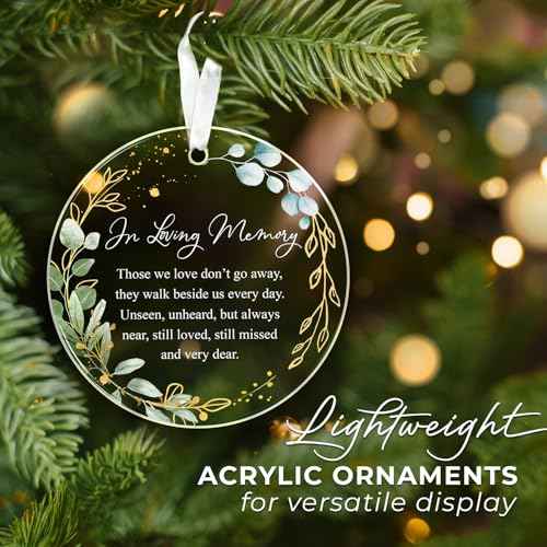 ZAGKOO Memorial Ornament - Memorial Keepsake Ornament for Loss of Loved One - Bereavement Gifts, in Loving Memory Gifts - Remembrance, Sympathy Gift - Acrylic Christmas Ornaments 2025