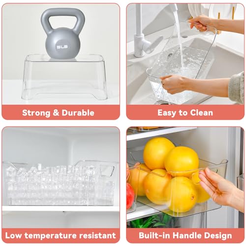 Large Clear Plastic Storage Bins - 12 Pack Pantry Organizers with Handles
