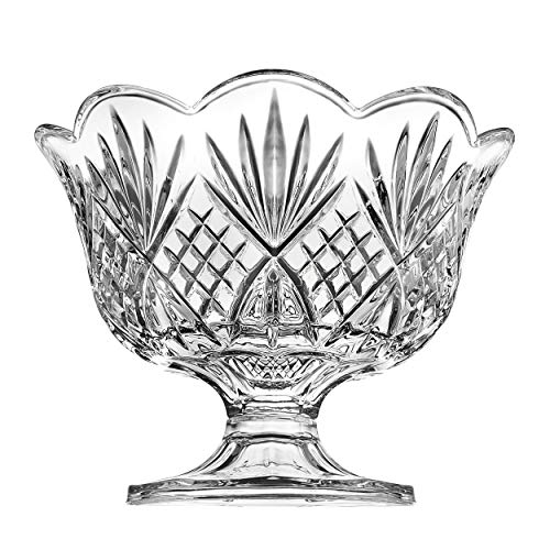 Godinger Dublin Crystal Centerpiece Glass Bowl - Elegant Table Decor