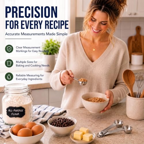 18 Pcs Stainless Steel Measuring Cups & Spoons Set - Precision Kitchen Tools