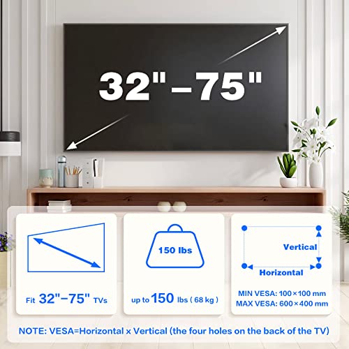 No Stud No Drill TV Wall Mount for 32-75 Inch Screens up to 150 lbs - Variation of THIS listing