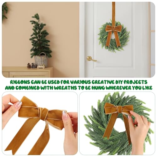 Aneco Brown 12-Pack Christmas Candle Ring Wreaths 6 inch Artificial Norfolk Green Pine Decorative Garland for Xmas Wedding Home Decor