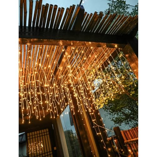 LED Icicle Christmas Lights, 16.4FT 168 LEDs 8 Modes Extendable Eaves