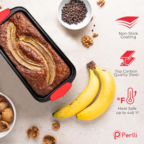 10 Piece Non-Stick Bakeware Set with Silicone Handles - Carbon Steel Oven Safe