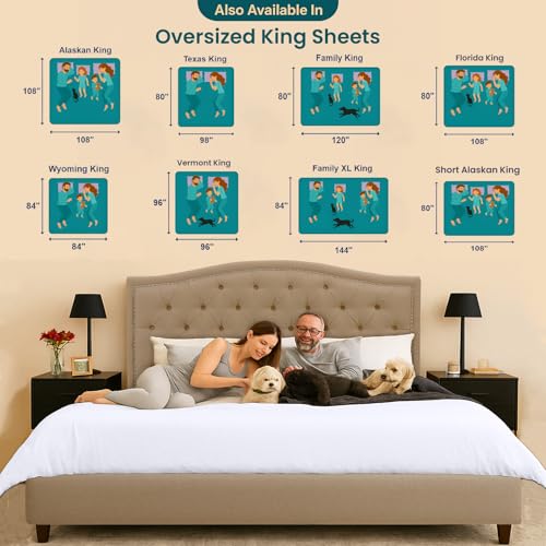 White 108x108 Inch Egyptian Cotton Alaskan King Sheet Set - Deep Pocket 18" - Ultra Soft Hotel Quality Bedding - Variation 01