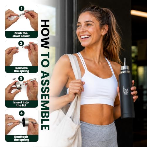 Black TUMA TU MATE Yerba Mate Kit with Thermo, Cup, Bombilla & AutoMate System