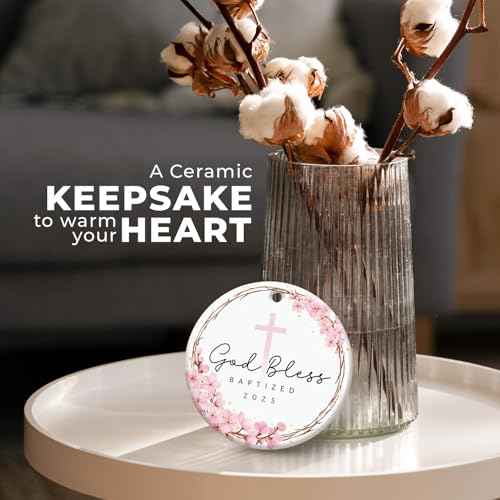 ZAGKOO Easter Baptism Gifts for Girls - Christening Ornament for Baby Girl, Kids, Women - Godchild Gift from Godparents - Religious Easter Decorations, God Bless Baptized Christmas Ornament 2025