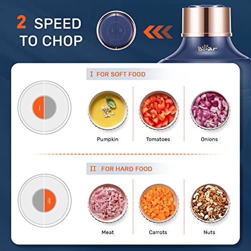 Electric Food Processor with 2 Glass Bowls, 400W Chopper for Meat & Vegetables