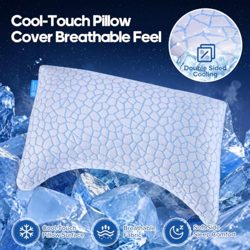 QUTOOL Crescent Pillow for Side Sleepers Queen Size 1 Pack Shoulder Support Adjustable Loft