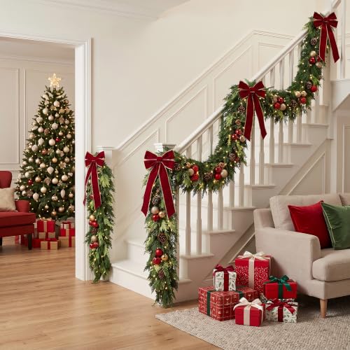 Owlura 2 Pack 10FT Real Touch Cedar Garland – Premium PE Christmas Garland