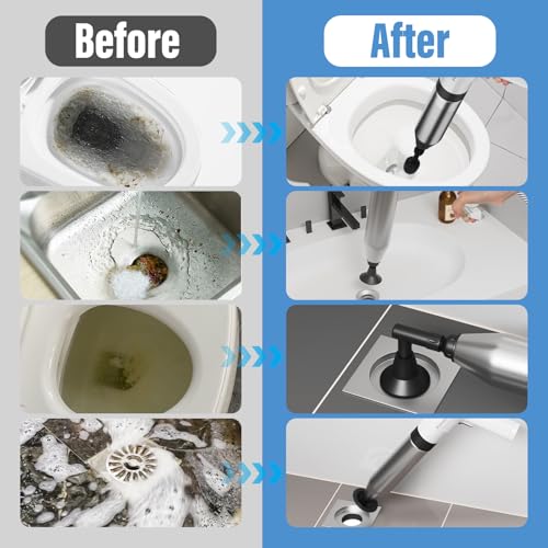 White Electric Toilet Plunger - Heavy Duty Unclogger for Bathroom & Kitchen Drains