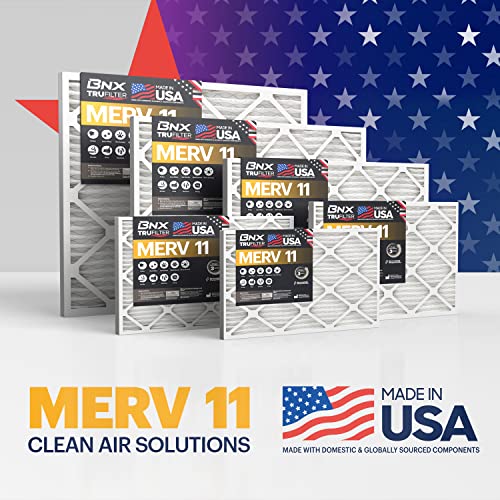 BNX 20x20x1 MERV 11 Air Filter 6-Pack for HVAC, Allergies & Dust - USA Made