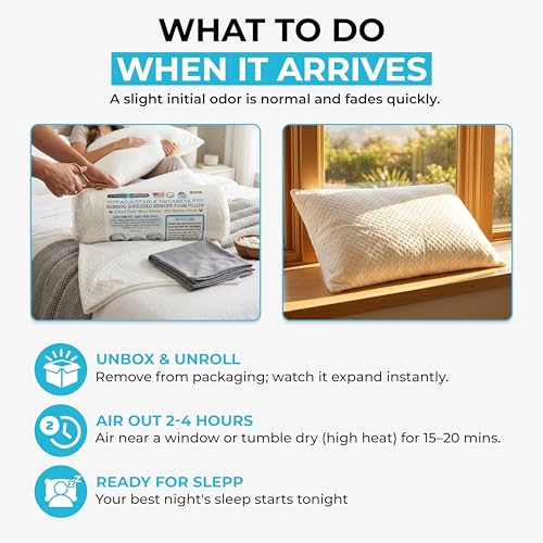 Queen Adjustable Memory Foam Pillow - Supportive, Cooling, GREENGUARD Certified
